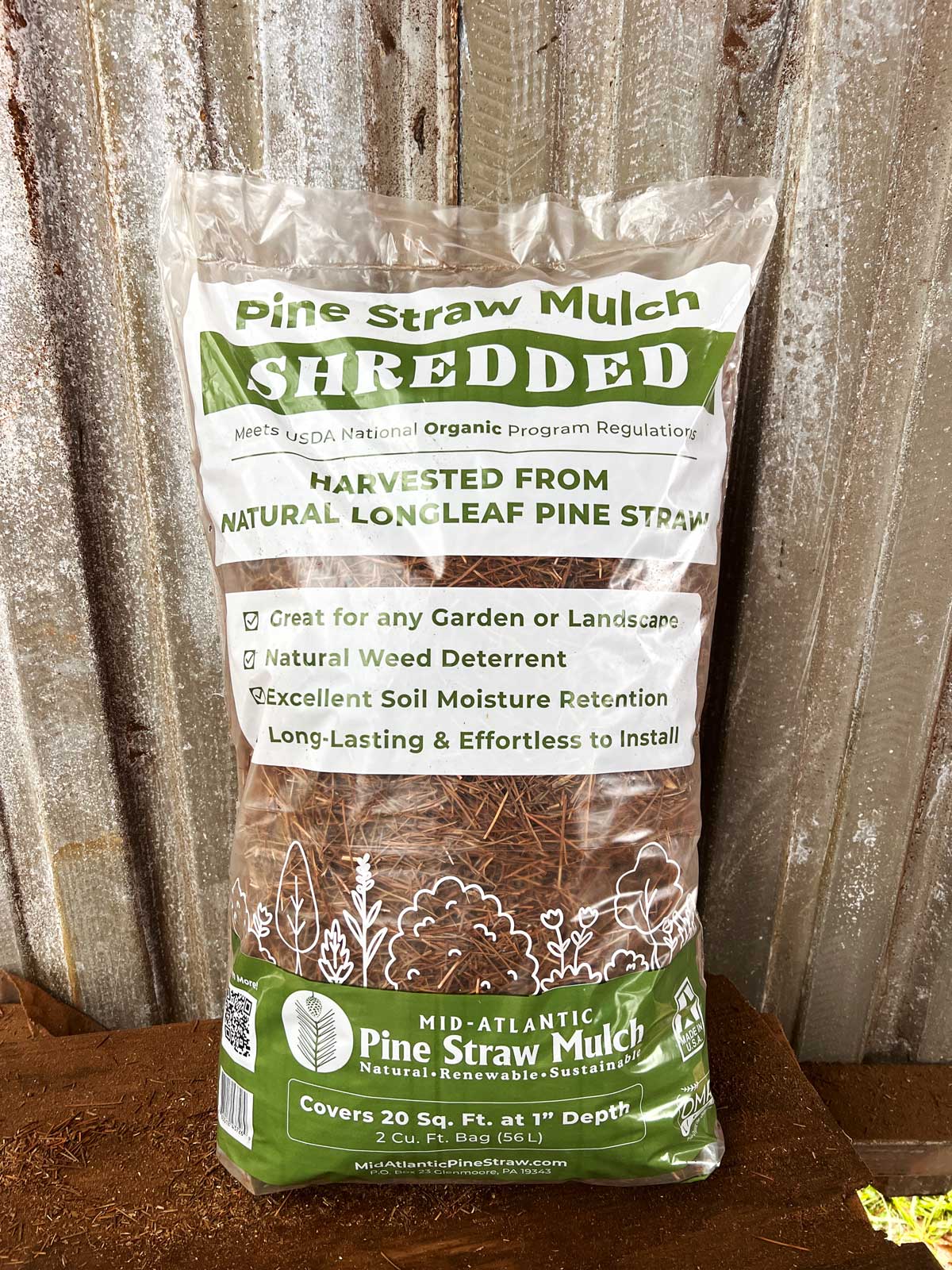 Shredded Pine Straw Bags of Mulch - 2 Cu. Ft. Bags (2 Bags per Box)