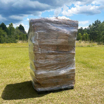 Packed Pallet of Pine Straw Mulch Delivery