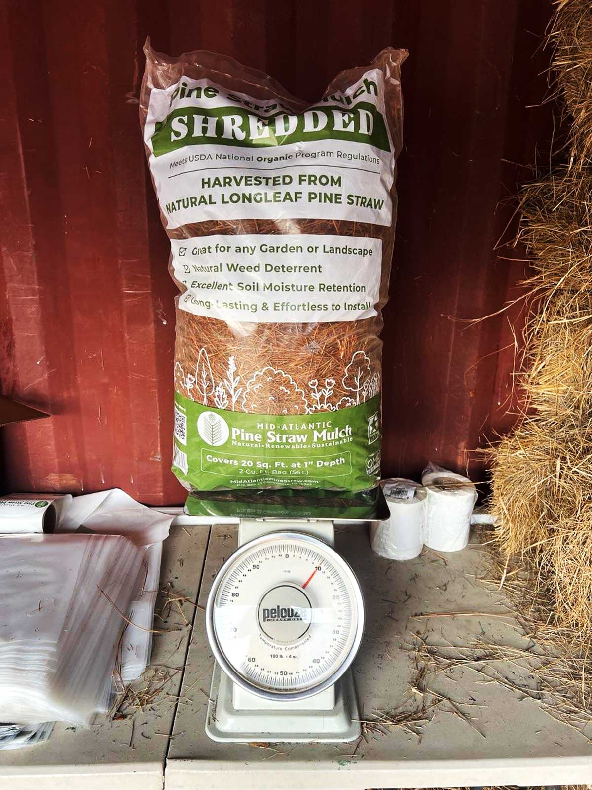 Shredded Pine Straw Bags of Mulch - 2 Cu. Ft. Bags (2 Bags per Box)