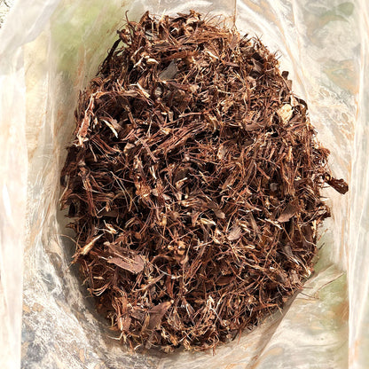 Shredded Pine Cone Mulch in a bag